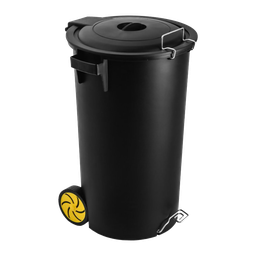 [23134] Koala Wastebin with Pedal  & Casters 80L Black